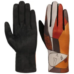 Bekleidungsgeschäft -Bekleidungsgeschäft Art Pattern Damenhandschuhe by Lipodo schwarz orange.57719 rf193