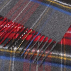 Checked Cashmink Schal By Lipodo -Bekleidungsgeschäft Checked Cashmink Schal by Lipodo grau rot.54552 6rf181