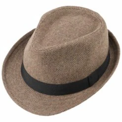 Classic Herringbone Trilby Hut By Lipodo -Bekleidungsgeschäft Classic Herringbone Trilby Hut by Lipodo braun beige.48710 1rf231
