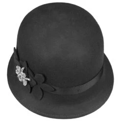 Glockenhut Mit Filzblumen Und Strass By Lipodo -Bekleidungsgeschäft Glockenhut mit Filzblumen und Strass by Lipodo dunkelgrau.51738 1rf23