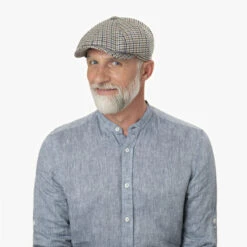 Hatteras Houndstooth Wool Flatcap By Stetson -Bekleidungsgeschäft Hatteras Houndstooth Wool Flatcap by Stetson.60707 8