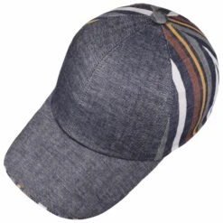 Leinen-Viskose Stripes Cap