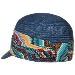 Lioma Strohcap Mit Ethnomuster By Seeberger -Bekleidungsgeschäft Lioma Strohcap mit Ethnomuster by Seeberger blau.55878 3rf2