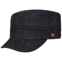 Shetland Wool Check Armycap By Mayser -Bekleidungsgeschäft Shetland Wool Check Armycap by Mayser blau.63492 rf2