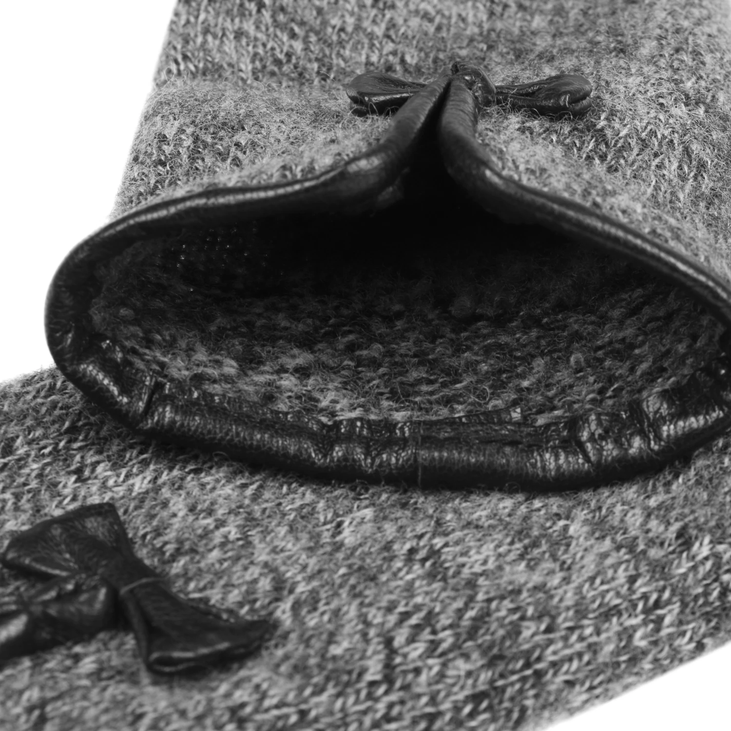 Woolmark Handschuhe Mit Lederpaspel 2 Woolmark Handschuhe Mit Lederpaspel – Bild 2