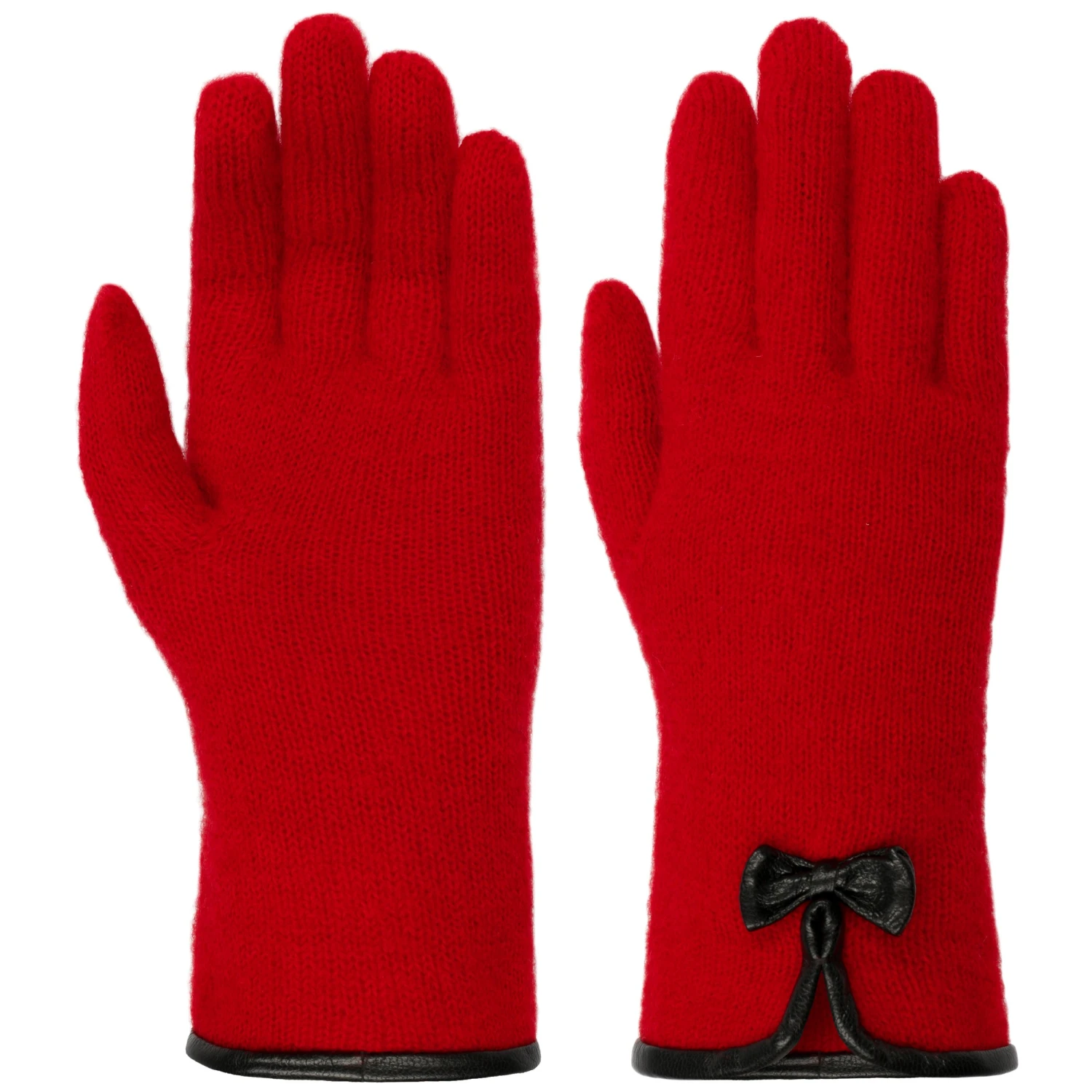 Woolmark Handschuhe Mit Lederpaspel 3 Woolmark Handschuhe Mit Lederpaspel – Bild 3